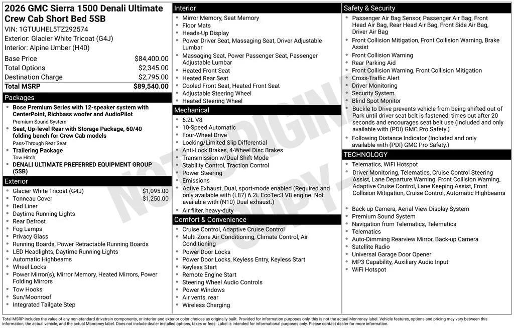 gmc sierra 1500 2026 1GTUUHEL5TZ292574 image